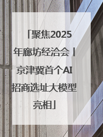 聚焦2025年廊坊经洽会丨京津冀首个AI招商选址大模型亮相