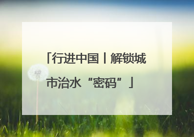 行进中国丨解锁城市治水“密码”