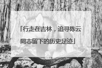 行走在吉林，追寻陈云同志留下的历史足迹