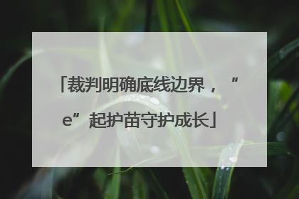 裁判明确底线边界，“e”起护苗守护成长
