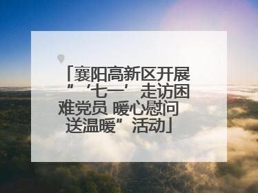 襄阳高新区开展“‘七一’走访困难党员 暖心慰问送温暖”活动
