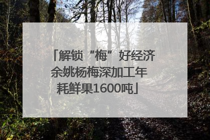 解锁“梅”好经济 余姚杨梅深加工年耗鲜果1600吨