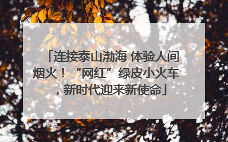 连接泰山渤海 体验人间烟火！“网红”绿皮小火车，新时代迎来新使命