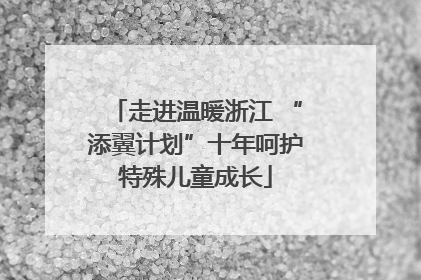 走进温暖浙江 “添翼计划”十年呵护特殊儿童成长