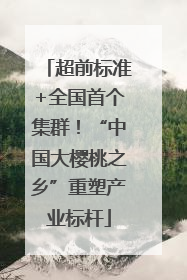 超前标准+全国首个集群！“中国大樱桃之乡”重塑产业标杆