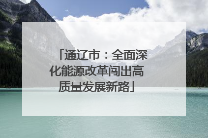 通辽市：全面深化能源改革闯出高质量发展新路