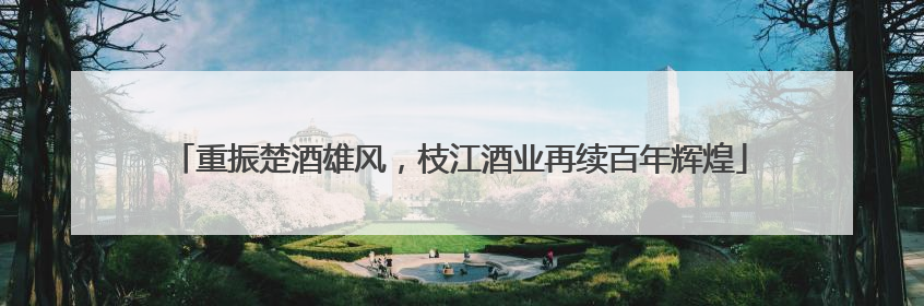 重振楚酒雄风，枝江酒业再续百年辉煌
