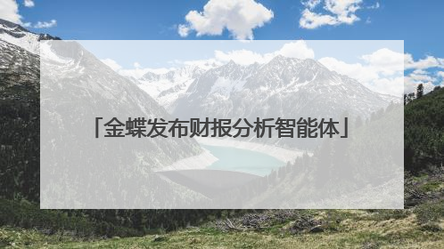 金蝶发布财报分析智能体