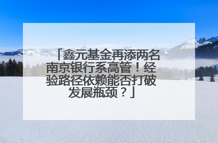 鑫元基金再添两名南京银行系高管！经验路径依赖能否打破发展瓶颈？
