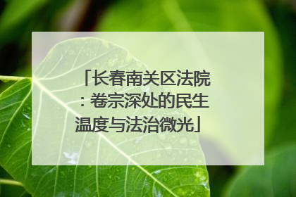 长春南关区法院：卷宗深处的民生温度与法治微光