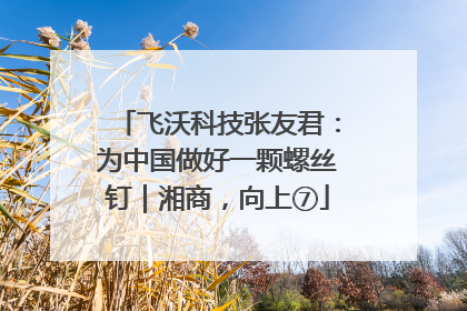 飞沃科技张友君：为中国做好一颗螺丝钉｜湘商，向上⑦