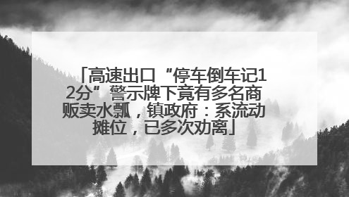 高速出口“停车倒车记12分”警示牌下竟有多名商贩卖水瓢，镇政府：系流动摊位，已多次劝离