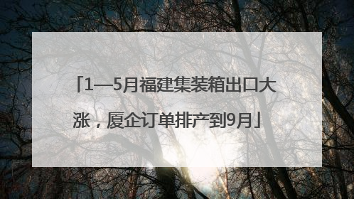 1—5月福建集装箱出口大涨，厦企订单排产到9月