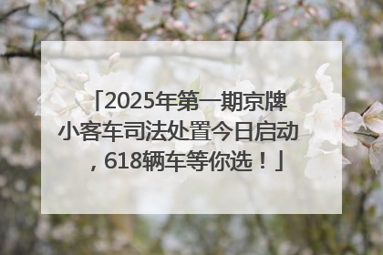 2025年第一期京牌小客车司法处置今日启动，618辆车等你选！